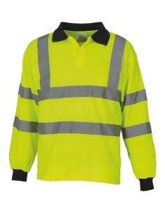Y-HVJ310-Hi-Vis Long Sleeve Polo 2